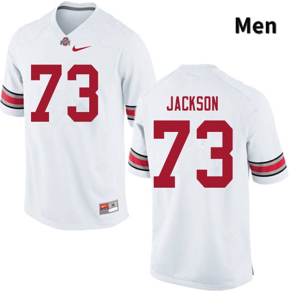 Ohio State Buckeyes Jonah Jackson Men's #73 White Authentic Stitched College Football Jersey